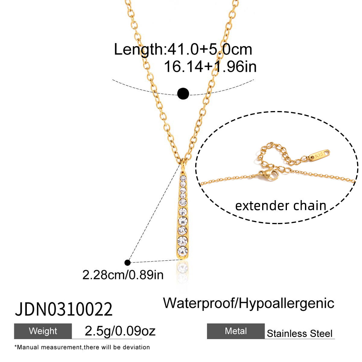 18K Gold Plated Titanium Steel Layered Necklace Set for Women - Tarnish Free Waterproof Cubic Zirconia Smile, Teardrop, & Vertical Bar Pendant Necklaces